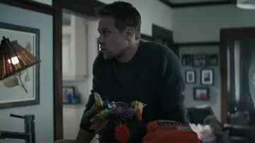 Norse Projects Brinir Green Sweater worn by David O'Donnell (Shaun Sipos) as seen in Reacher (S02E05)