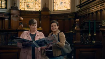 Whistles Agnes Veste de motard en daim ajustée portée par Molly comme on le voit dans Fool Me Once (S01E05)