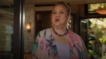 Anthropologie Kimono by Akemi Kim worn by Kumu (Amy Hill) as seen in Magnum P.I. (S05E20)