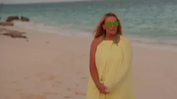 Robe longue dos nu drapée Simkhai Jacky portée par Heather Gay comme on le voit dans The Real Housewives of Salt Lake City (S04E16)