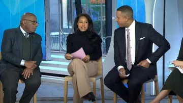 Talbots Knit Wide Leg Pants usado por Sheinelle Jones como se ve en Today el 3 de enero de 2024