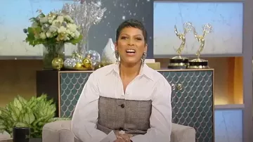 Minivestido de lana Gucci Prince of Wales usado por Tamron Hall como se ve en Tamron Hall Show el 2 de enero de 2024