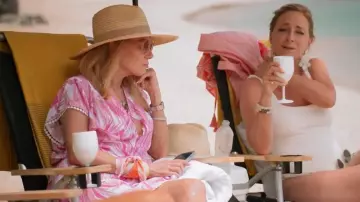 Melissa Odabash Keri Ruffle Tiered Print Coverup Dress worn by Ramona Singer as seen in The Real Housewives Ultimate Girls Trip (S04E06)