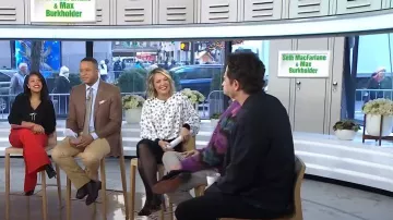 Reiss Jolie Lips Print Long Sleeve Top worn by Dylan Dreyer as seen in Today on January 5, 2024