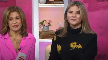 Col roulé Lela Rose Sunflower en laine-cachemire porté par Jenna Bush Hager comme on le voit dans Today with Hoda & Jenna le 5 janvier 2024