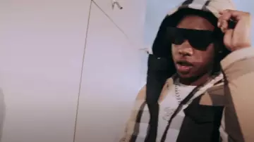 Rick Owens Black 'Documenta' Sunglasses worn by Rob49 in Homebody [Official Video]