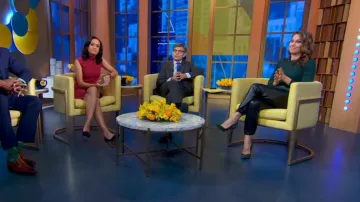 Elie Tahari Vegan Leather Jogger worn by Ginger Zee as seen in Good Morning America on January 4, 2024