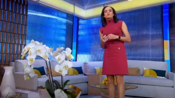 Ann Taylor Button Pocket A-Line Skirt worn by Linsey Davis as seen in Good Morning America on January 4, 2024