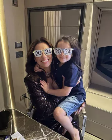 Retrofete Trinity Sequin Pants worn by Eva Longoria on her Instagram on January 1, 2024