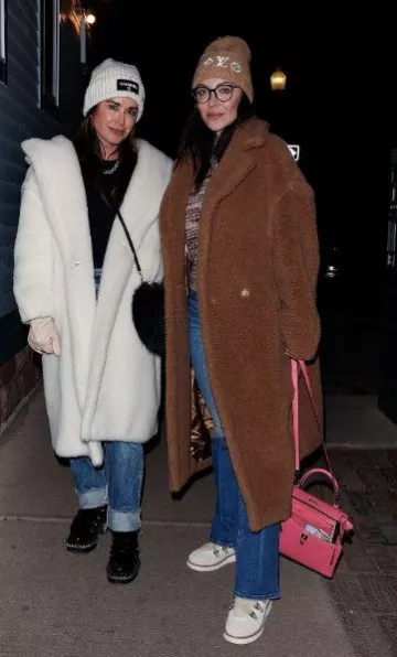 Max Mara Teddy Bear Icon Coat worn by Kyle Richards in Aspen on January 1, 2024