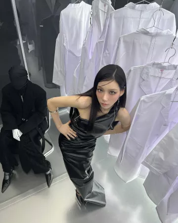 Rick Owens One-Shoulder Coated Cotton Gown worn by Taeyeon in  Live Clip on December 11, 2023