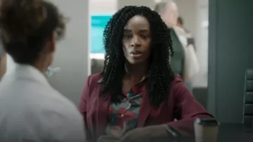 Vince Nouveau Magnolia Long Sleeve Relaxed Shirt worn by June Curtis (Ayisha Issa) as seen in Transplant (S04E08)