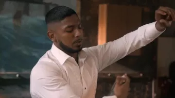 Eton Slim-Fit Plisse Tuxe­do Shirt worn by DeShawn Jackson (Sean Sagar) as seen in NCIS: Sydney (S01E08)