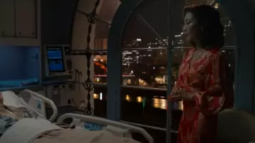Acler Ash­land Flo­ral-Print Maxi Dress worn by Eileen 'Mama' Sun (Michelle Yeoh) as seen in The Brothers Sun (S01E05)