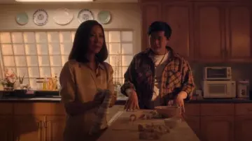 L'Agence Dani 3/4 Sleeve Blouse worn by Eileen 'Mama' Sun (Michelle Yeoh) as seen in The Brothers Sun (S01E08)