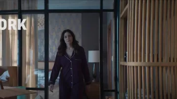 Eberjey Gisele Tencel Modal Long PJ Set In Plum/Ivory worn by Benita Alexander (Mandy Moore) as seen in Dr. Death (S02E04)
