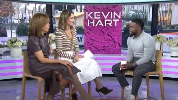 Gucci GG Wool-Flannel Track Pants worn by Kevin Hart as seen in Today on January 9, 2024