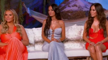 Tom Ford Strap­less Cutout Em­bell­ished worn by Lisa Barlow as seen in The Real Housewives of Salt Lake City (S04E17)