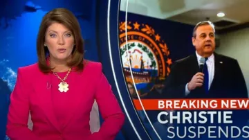 Michael Kors Georgina Blazer à simple boutonnage porté par Norah O’Donnell tel qu’on le voit dans CBS Evening News le 10 janvier 2024