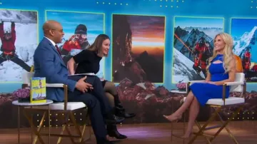 Victoria Beckham Slash Front Crepe Midi Dress worn by Jenn Drummond as seen in Good Morning America on January 9, 2024