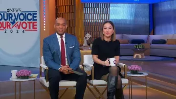 Mini vestido con volantes de Maje Reve usado por Eva Pilgrim como se ve en Good Morning America el 9 de enero de 2024
