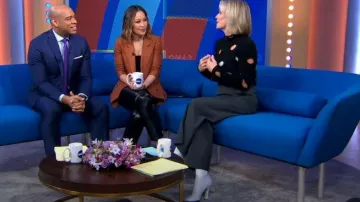 Fendi Nubuck Leather Booties by worn by Jennifer Ashton as seen in Good Morning America on January 10, 2024