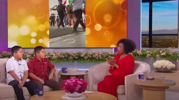 Combinaison large en crêpe froncé effet cache-cœur Poet portée par Jennifer Hudson dans The Jennifer Hudson Show le 8 janvier 2024