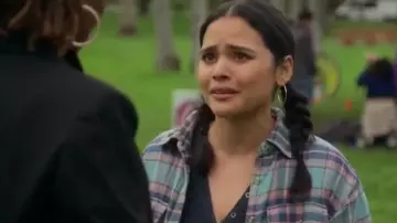 Lucky Drand But­ton Down Shirt worn by Callie Adams Foster (Maia Mitchell) as seen in Good Trouble (S05E12)