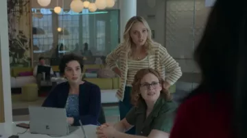 Madewell Striped Open-Stitch Sweater Tank worn by Claire Badgely (Seri DeYoung) as seen in Good Trouble (S05E12)
