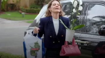 Blazer de Zara de doble botonadura usado por Julia Lemigova como se ve en The Real Housewives of Miami (T06E11)