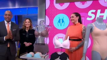 Gucci Leather Belt With Double G Buckle worn by Jene Luciani as seen in Good Morning America on January 11, 2024