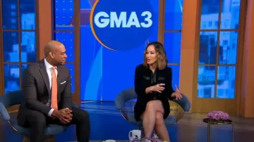 Mini vestido camisero de punto Maje Rinili usado por Eva Pilgrim como se ve en Good Morning America el 11 de enero de 2024