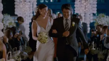 White Ralph Lauren dress shirt, black slacks, and blue striped Hugo Boss tie worn by Tom (Patrick Dempsey) as seen in Made of Honor