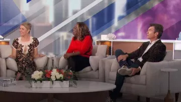 John Varvatos Star USA Velvet Leopard Print Slim Fit Jacket worn by Jerry O'Connell as seen in The Talk on January 2, 2024