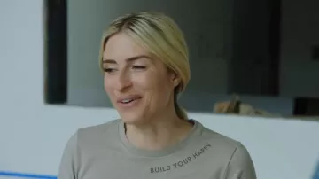 The Shop By Jasmine Hap­py Tee worn by (Jasmine Roth) as seen in Help! I Wrecked My House (S04E10)