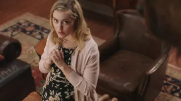 Motherhood Floral Peplum Maternity Top worn by Becky Monreaux (Olivia Macklin) as seen in Filthy Rich (S01E07)