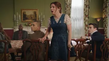 Tracy Reese Diamond Denim Dress worn by Rose Monreaux (Aubrey Dollar) as seen in Filthy Rich (S01E07)