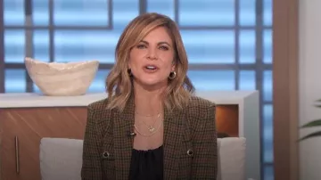 Veronica Beard Hamlin Plaid Wool Dickey Jacket worn by Natalie Morales as seen in The Talk on  January 4, 2024