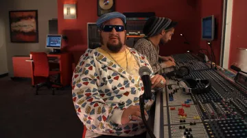 Blue Ocean All Over Graphic Crowns & Diamonds Hoodie worn by Gustavo Rocque (Stephen Kramer Glickman) as seen in Big Time Rush (S01E05)
