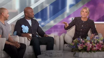 Sandro Flower Cardigan worn by Akbar Gbaja-Biamila as seen in The Talk on January 9, 2024