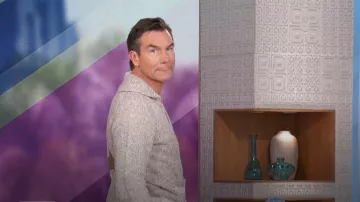 Wythe Alpaca Cardigan - Bucking Bronc worn by Jerry O'Connell as seen in The Talk on January 11, 2024