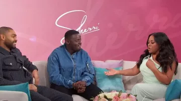 The Frankie Shop Cade Denim Bomber Jacket worn by Daniel Kaluuya as seen in Sherri on January 10, 2024