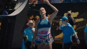 Nike Court Dri-Fit Slam Melbourne Tennis Dress worn by Aryna Sabalenka as seen in Break Point (S02E01)