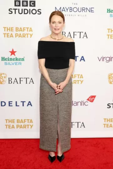 Collar gargantilla Cartier Panthere Cougar Tri Color usado por Julianne Moore en Bafta Tea Party el 13 de enero de 2024
