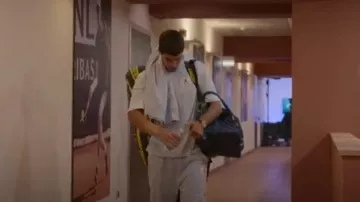 Nike Jordan Flight Essentials Men's Oversized T-Shirt Grey worn by Carlos Alcaraz as seen in Break Point (S02E02)