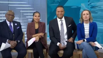 J. Crew Ribbed Striped Mock Neck Bodysuit worn by Dylan Dreyer as seen in Today on January 16, 2024