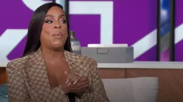 Gucci GG Canvas Blazer worn by Niecy Nash as seen in The Talk on January 16, 2024
