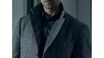 Men Grey Wool Coat of David O'Donnell (Shaun Sipos) in Reacher - Prime Premiere