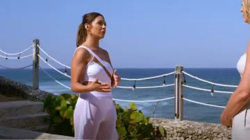 Norma Kamali Snake Mesh Stripe One Piece Swimsuit worn by Julie Theis