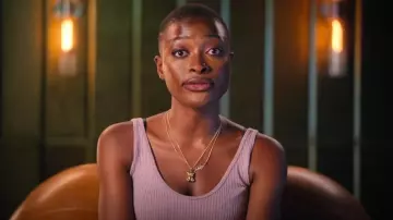 Free People Solid Rib Brami Pink worn by Tolú Ekundare as seen in The Trust: A Game of Greed (S01E07)